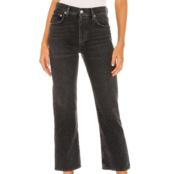 Agolde Denim - Agolde Womens Ripley Mid Rise Straight Jeans Size 28 Photogram Cotton Button Fly
